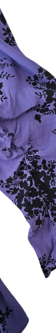 Zara Women's Small Purple & Black  Floral Mini Dress With Ruffle Hem - Picture 6 of 16